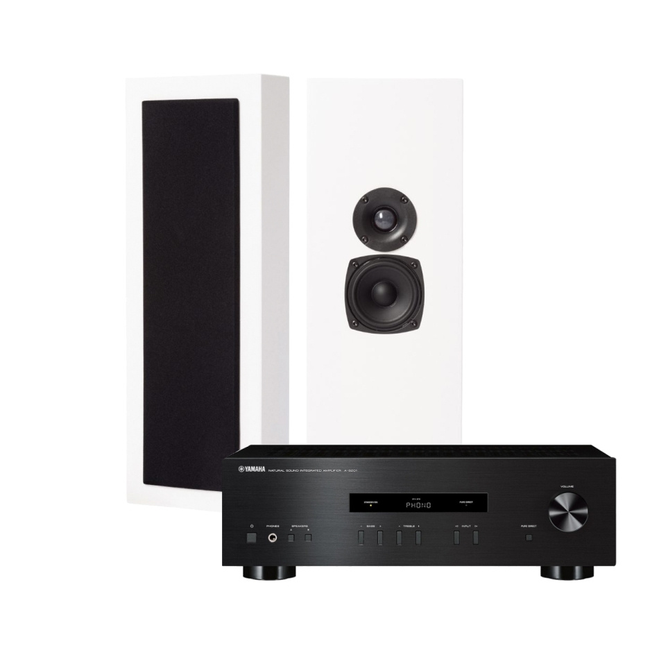 DLS Flatbox Slim Large stereopakke med Yamaha A-S201 II