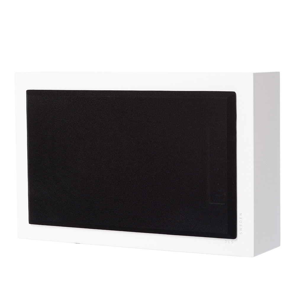 2-pakning DLS Flatsub 8.2 vegghengt aktiv subwoofer, matt hvit