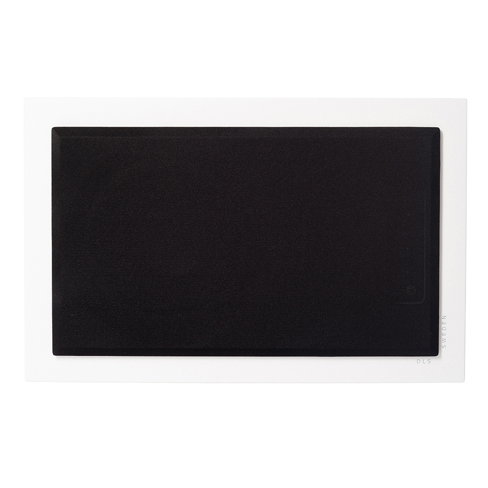 2-pakning DLS Flatsub 8.2 vegghengt aktiv subwoofer, matt hvit