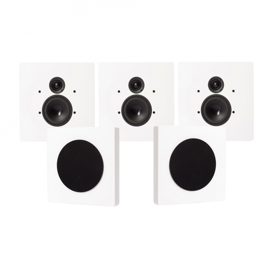 DLS Flatbox D-One On-Wall 5.0 høyttalerpakke, hvit