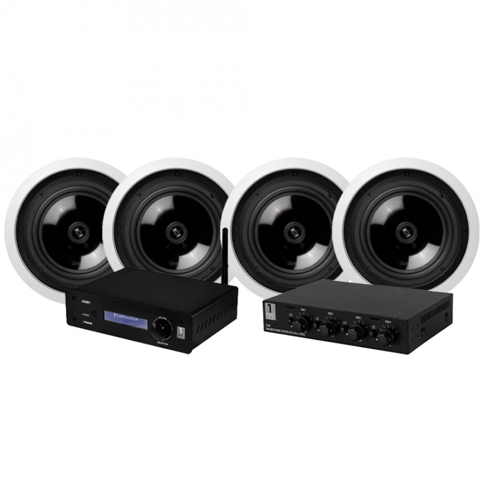 System One A50BT med 2 par Magnat Interior ICP62 + SC4B høyttalerbryter