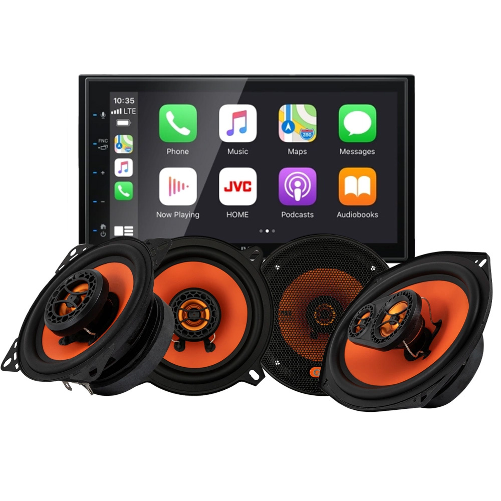 JVC KW-M560BT & GAS MAD X1-högtalare, bilstereopaket