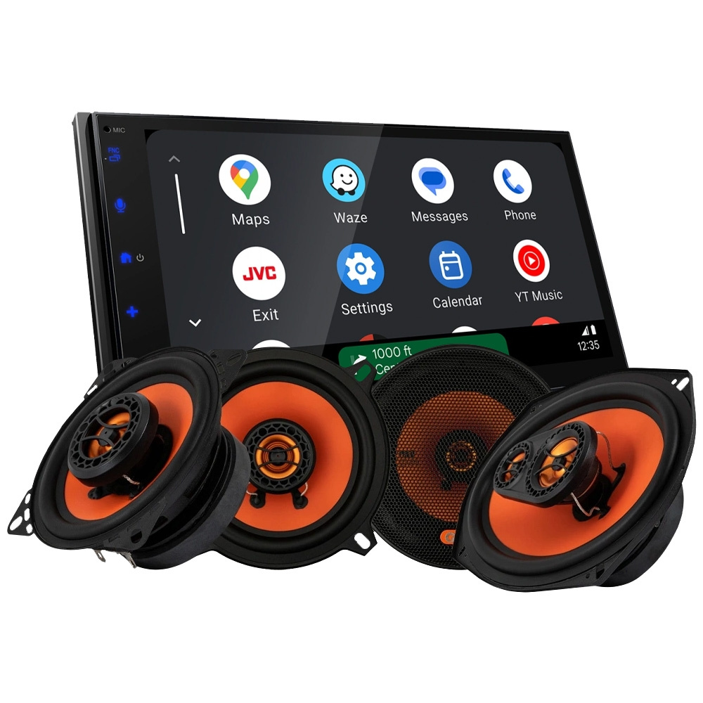 JVC KW-M695DBW bilstereopakke med GAS MAD X1-høyttalere