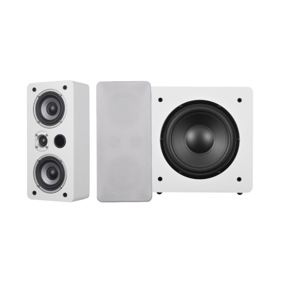 Dynavoice Magic LCR-4 med Challenger Sub 8 2.1 høyttalerpakke, hvit