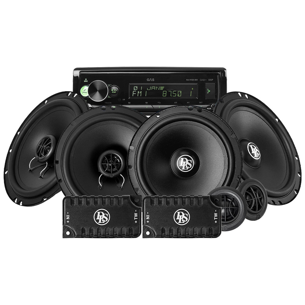 GAS MAX M150-BDX med DLS Performance høyttalere, bilstereopakke