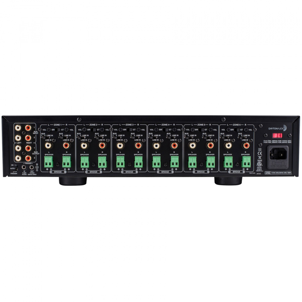 Dayton Audio MA1240 & 2 par DLS MB5i svarte utendørshøyttalere