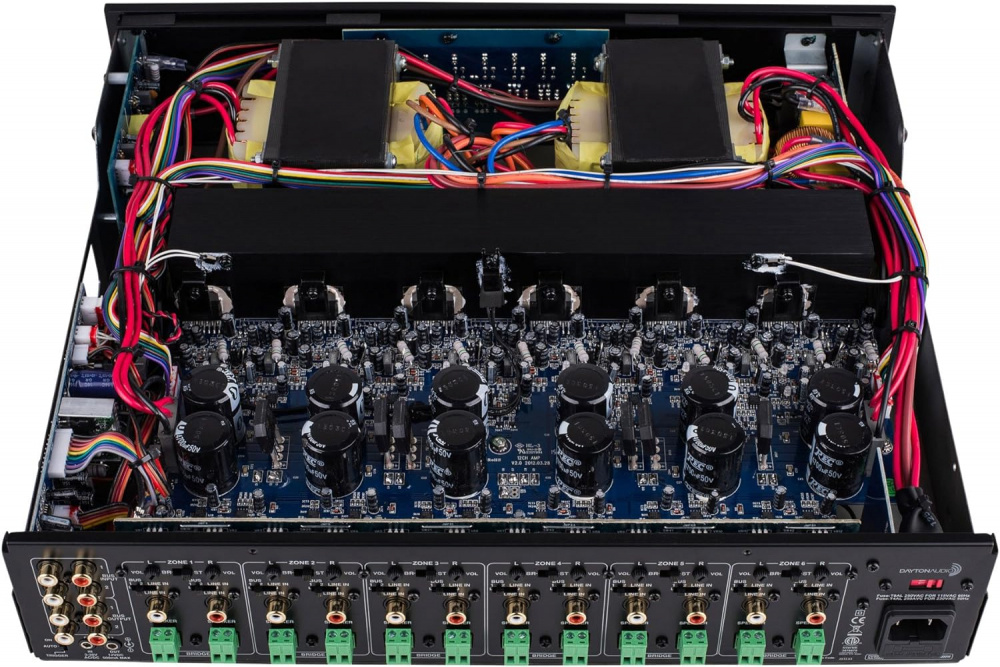 Dayton Audio MA1240 & 2 par DLS MB5i hvite utendørshøyttalere