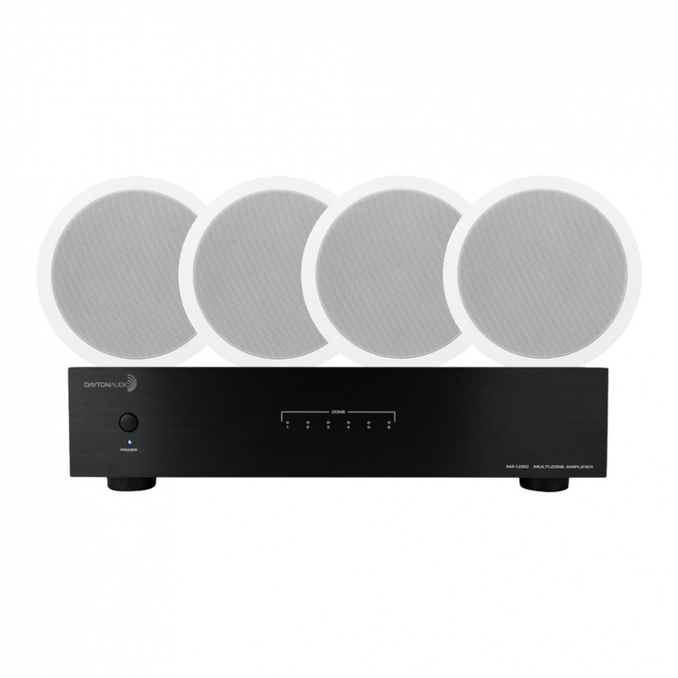 Dayton Audio MA1260 & 2 par System One IC820, multiromspakke