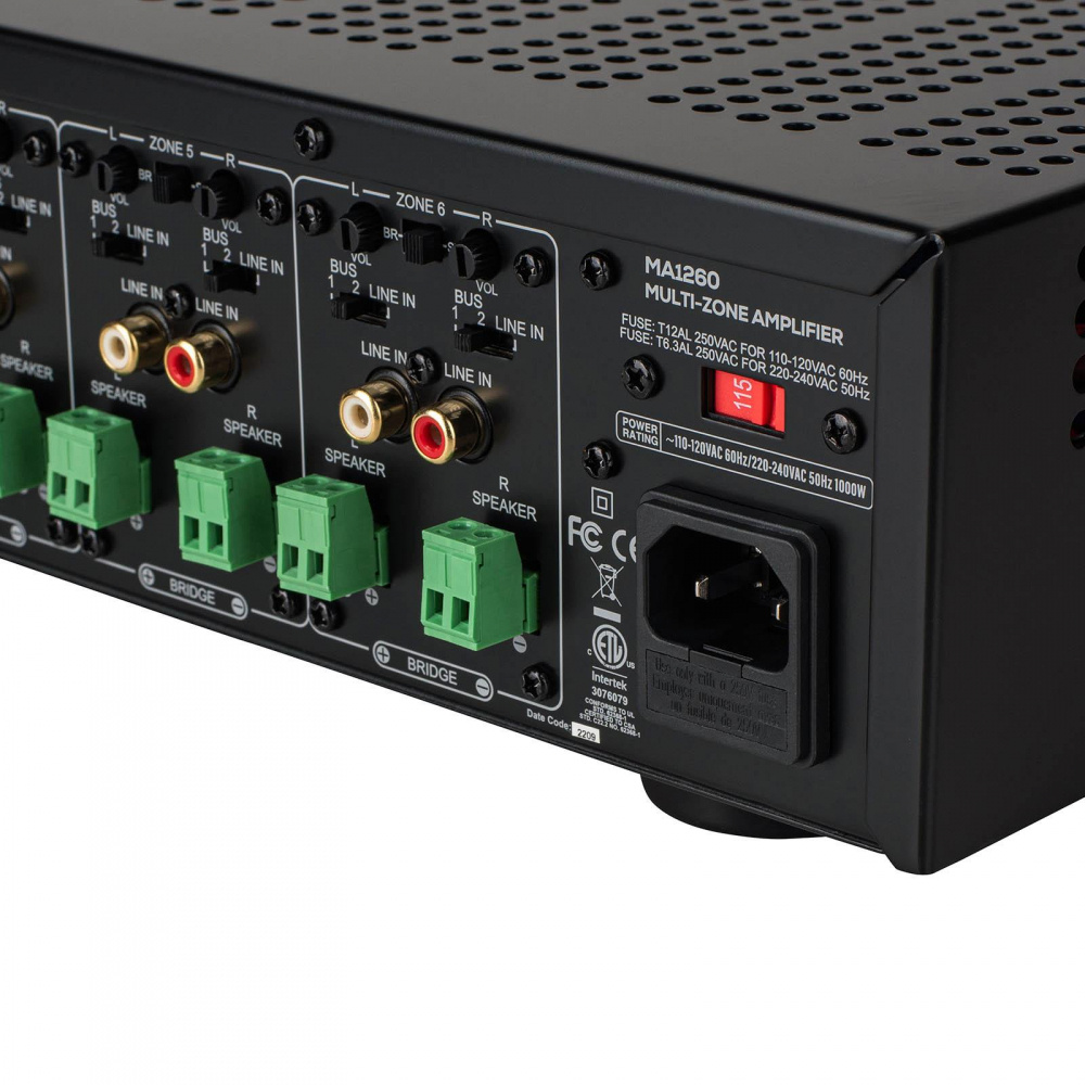 Dayton Audio MA1260 & 2 par DLS MB6i hvite utendørshøyttalere