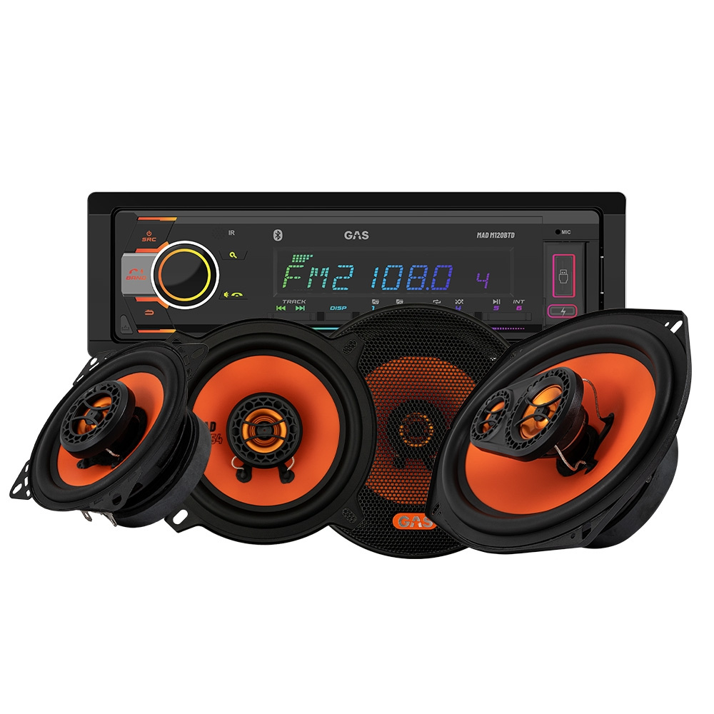 GAS MAD M120-BTD med MAD X1-høyttalere, bilstereopakke