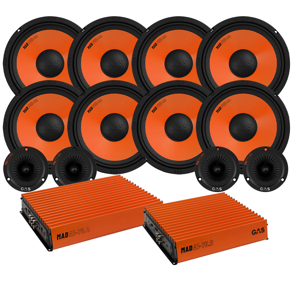 GAS MAD PM1-84 & MAD PT1-254 SPL-pakke med to forsterker, stor