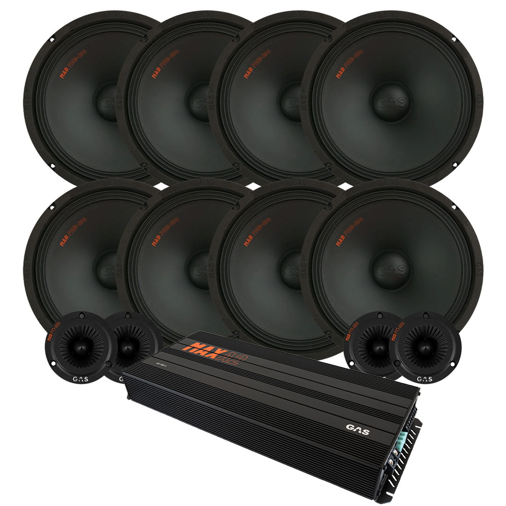 8-pakke GAS MAD PM2-104 med PT1-254 SPL-pakke med forsterker, stor
