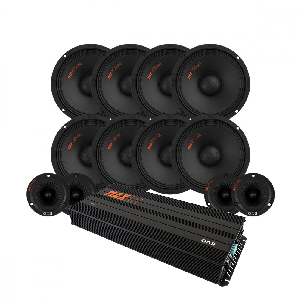 8-pakke GAS MAD PM2-64 med PT1-254 SPL-pakke med forsterker, stor