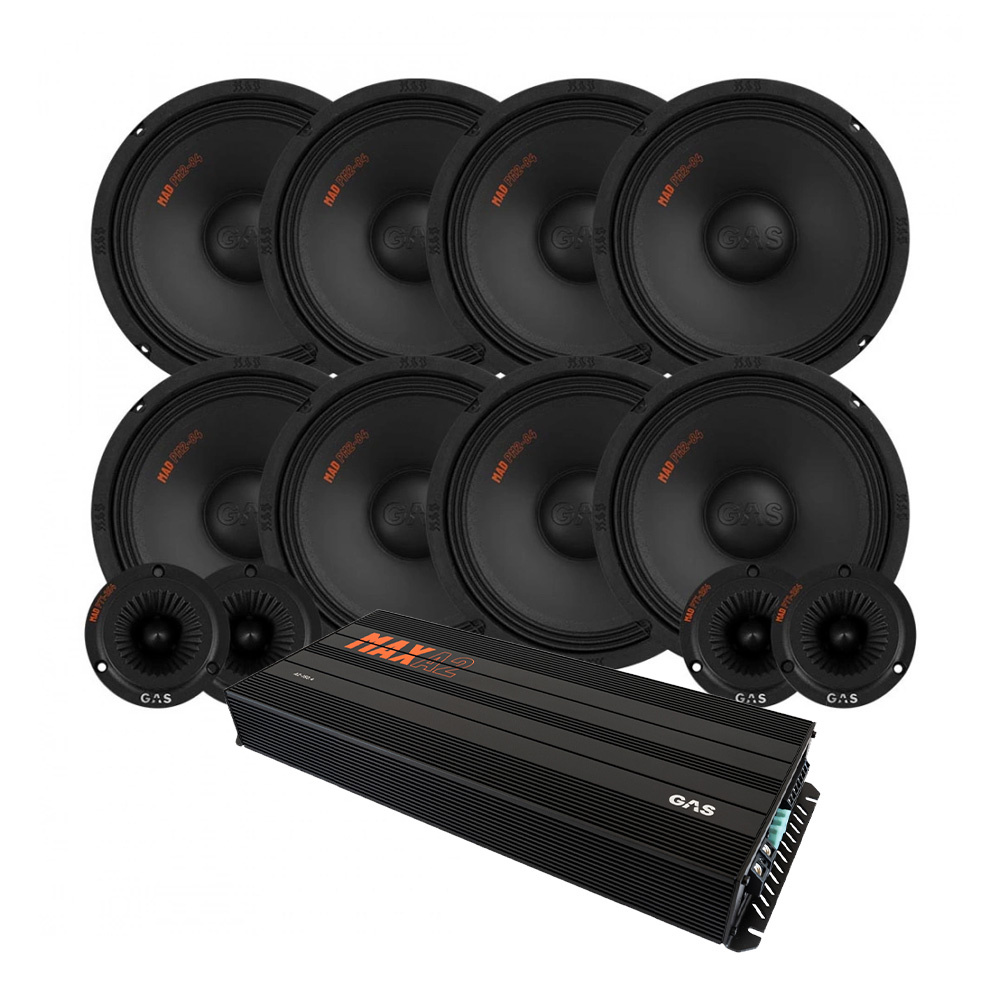 8-pakke GAS MAD PM2-84 med PT1-254 SPL-pakke med forsterker, stor