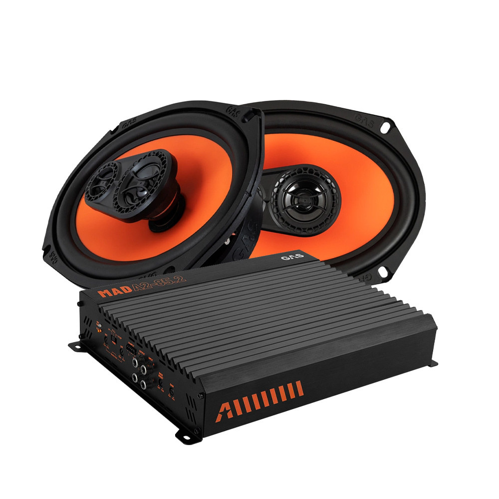 GAS MAD X2-694 koaksialhøyttalere & MAD A2-85.2, hyllepakke