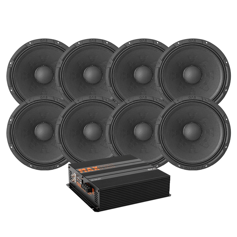 8-pack GAS MAX PM2-84 med MAX PA1-1500.2DZ1, SPL-pakke