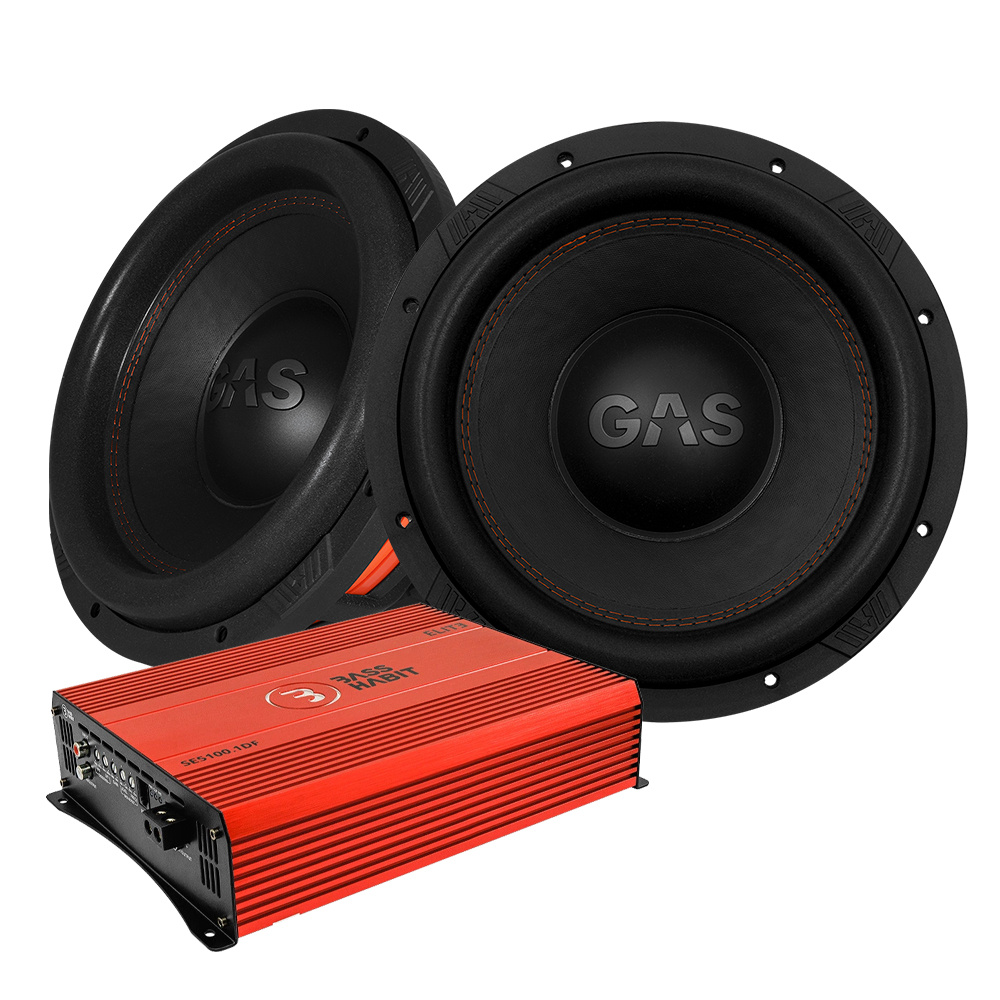2-pakke GAS MAX S1-12D2 & SPL ELITE 5100.1DF, basspakke