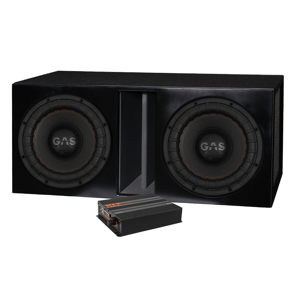 2-pakke GAS MAX S2-12D1 i portet kasse med MAX PA1-5000.1DZ1, basspakke