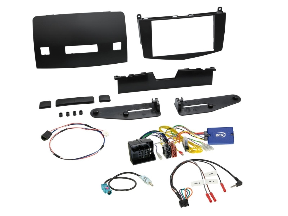 JVC KW-M695DBW bilstereopakke til Mercedes C-klasse 2007-2011 (med knapper)