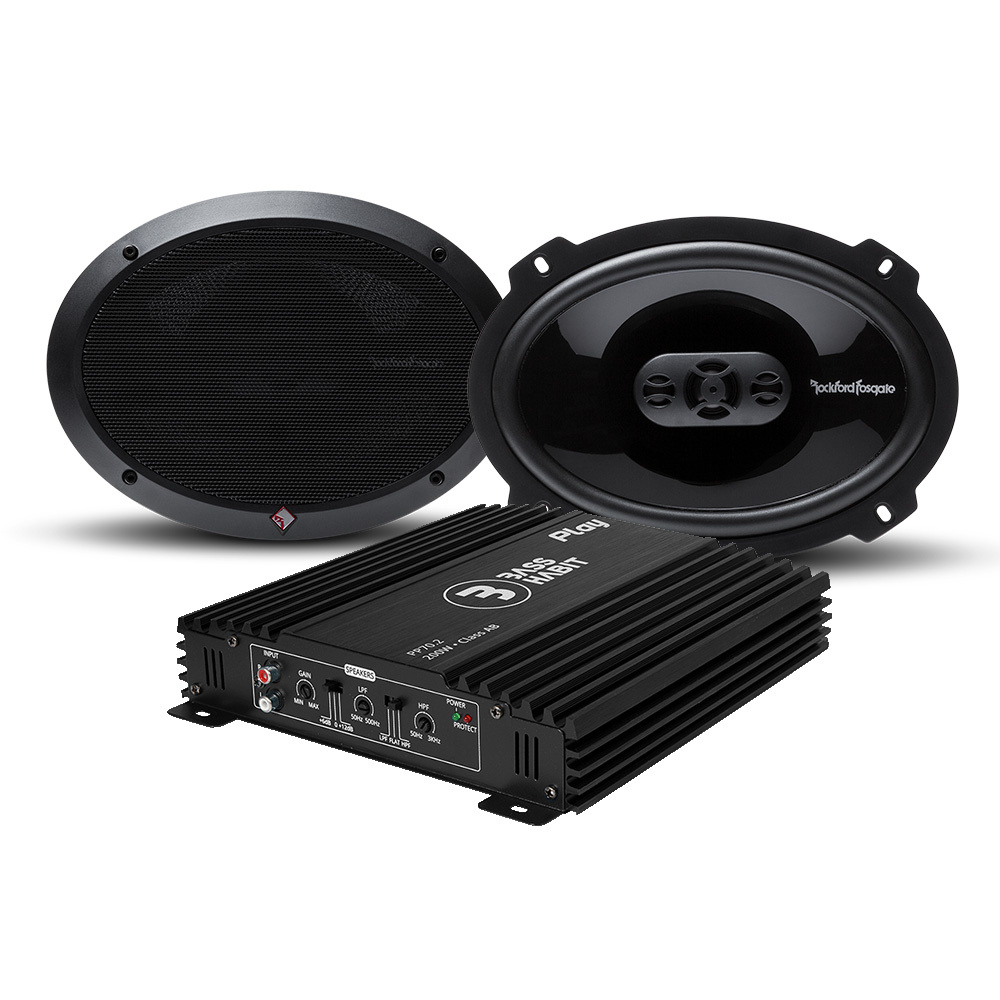 Rockford Fosgate Punch 6x9tum & Bass Habit PP 70.2 (gen.2), høyttalerpakke