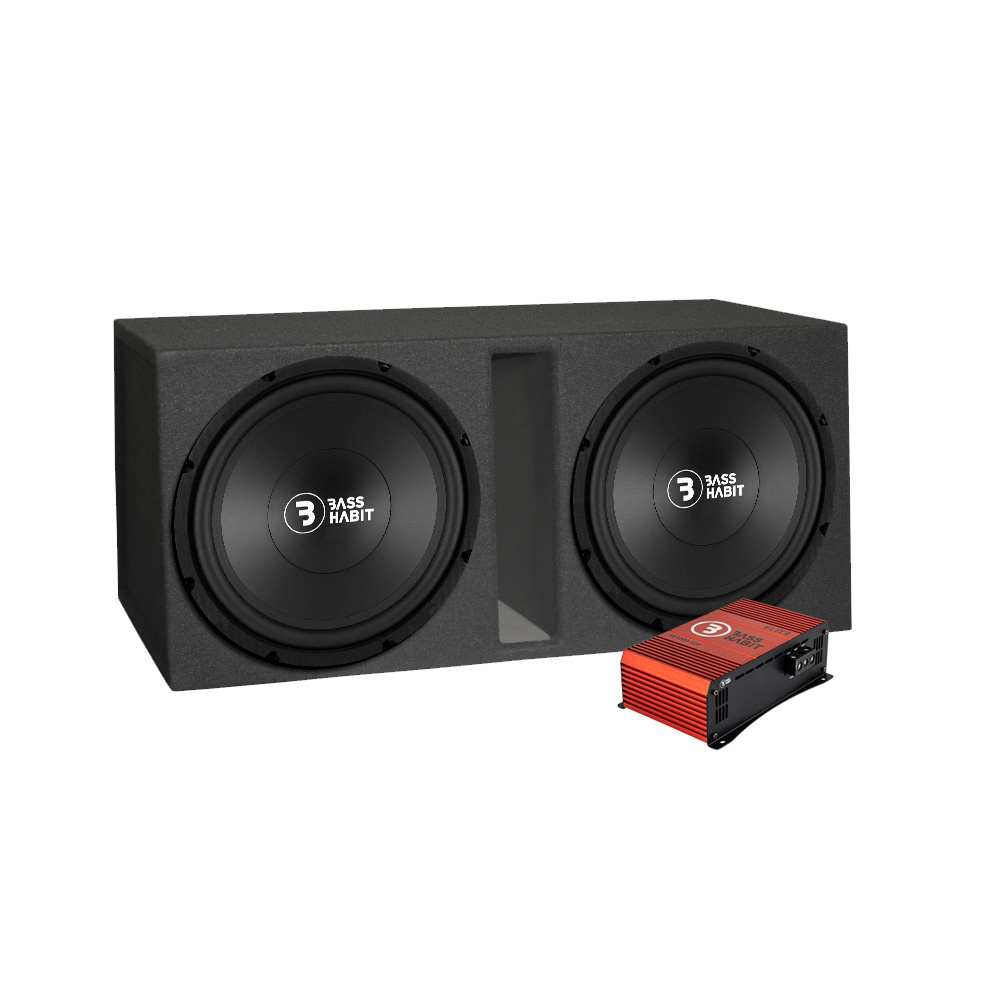2-pack Bass Habit P380 i baslåda & SPL ELITE 1200.1DF, baspaket