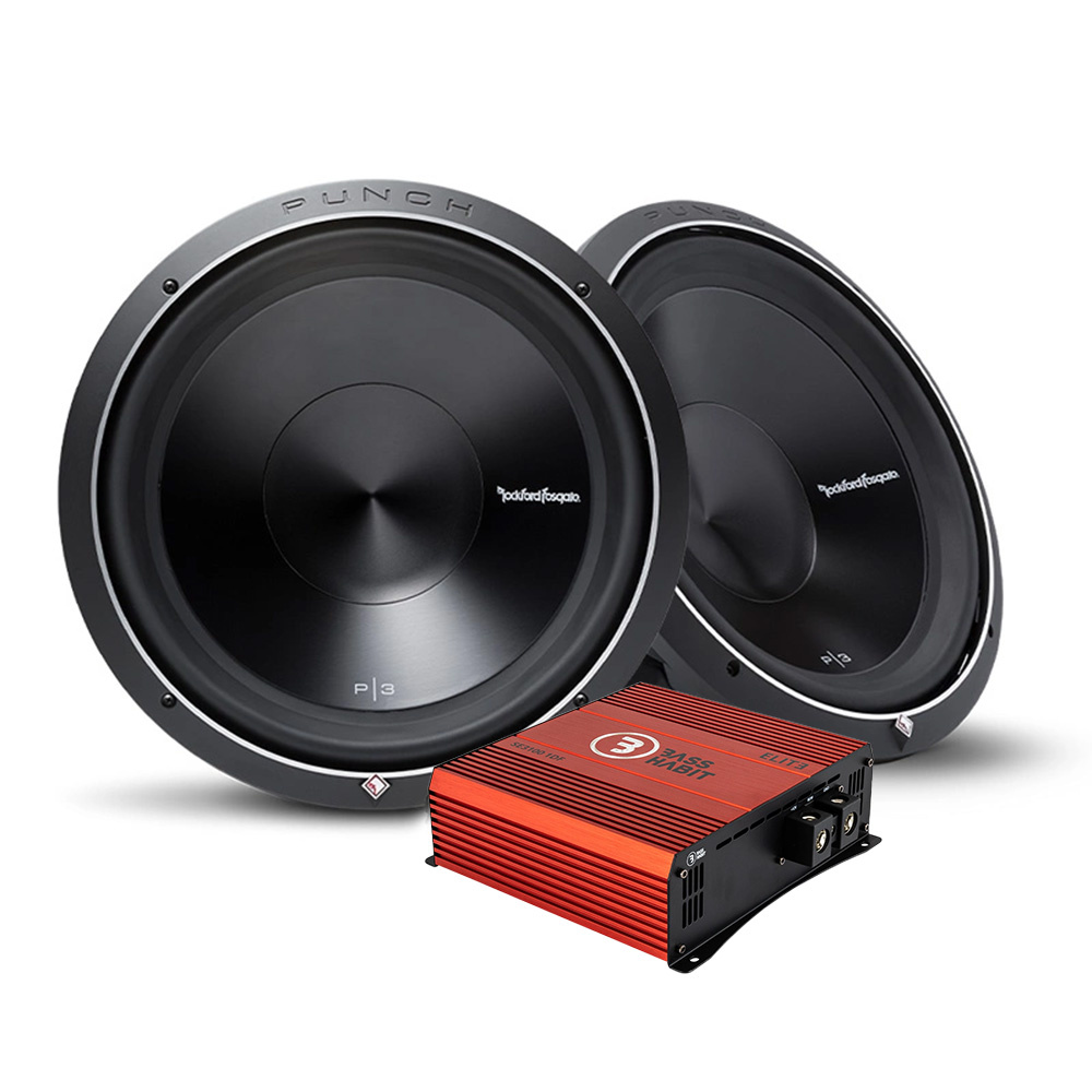 2-pakning Rockford Fosgate P3D4-15 & Bass Habit SPL ELITE 3100.1DF, baspakke