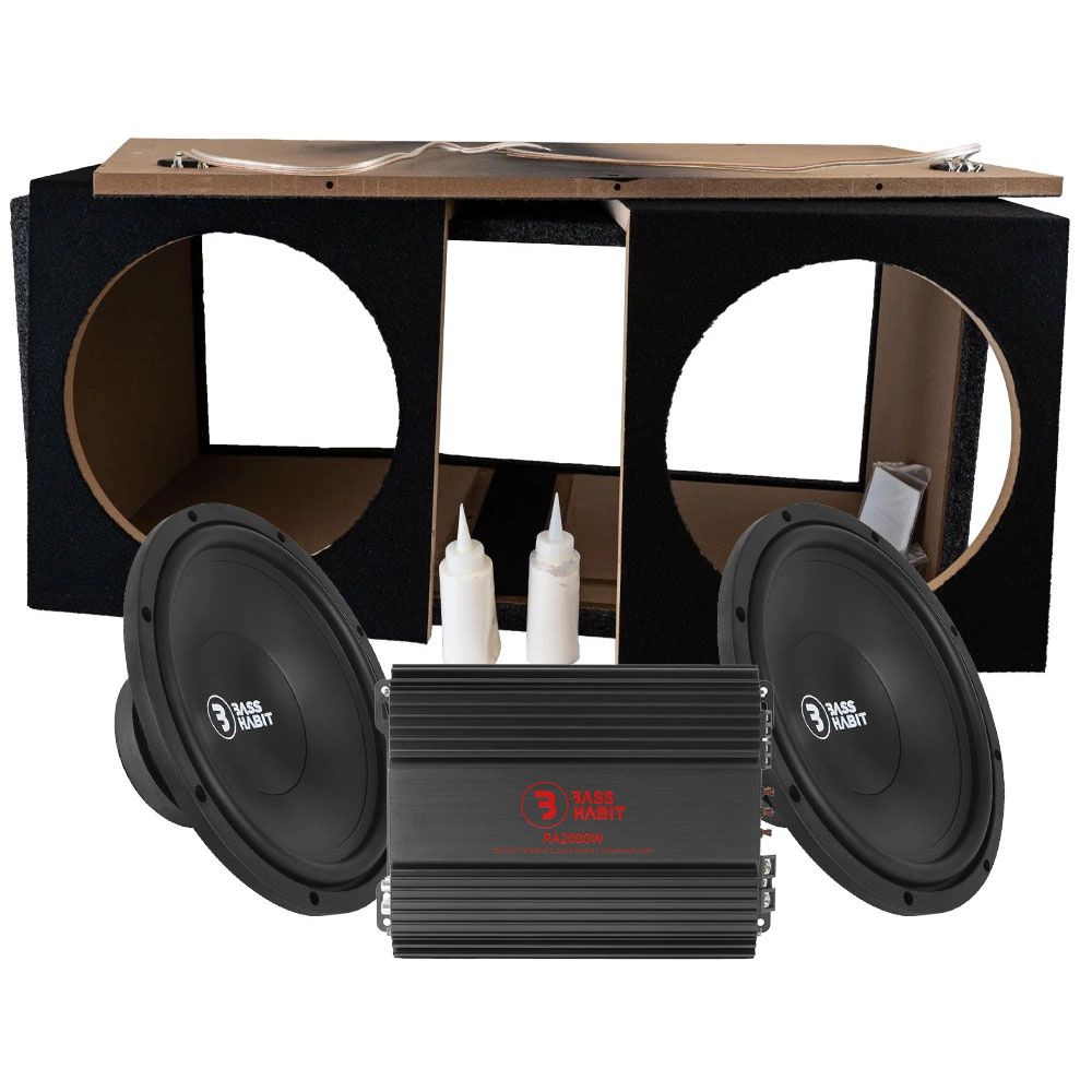 2-pakke Bass Habit PL300 i boks med RA2000W, basspakke i byggesett