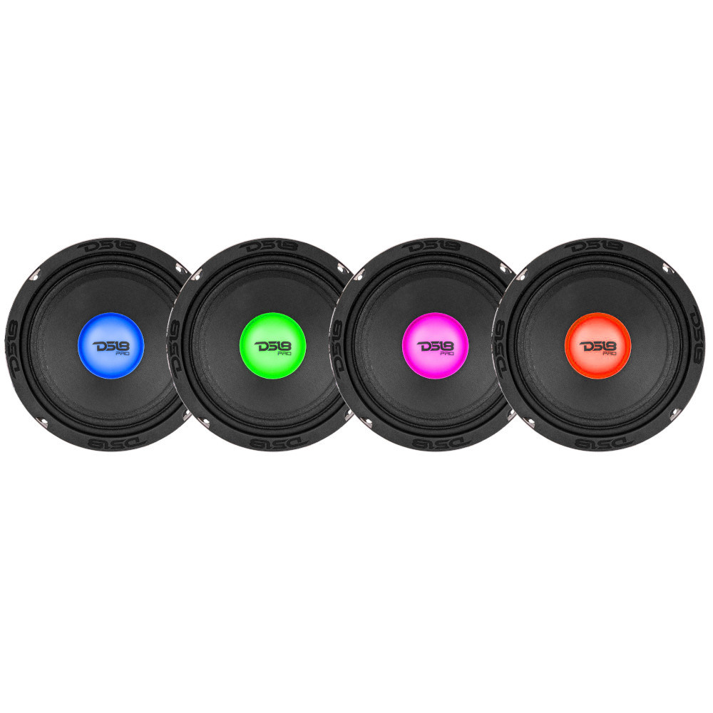 4-pakke DS18 PRO-X6.4RGBCAP, 6,5 tommers midbass med RGB LED-belysning