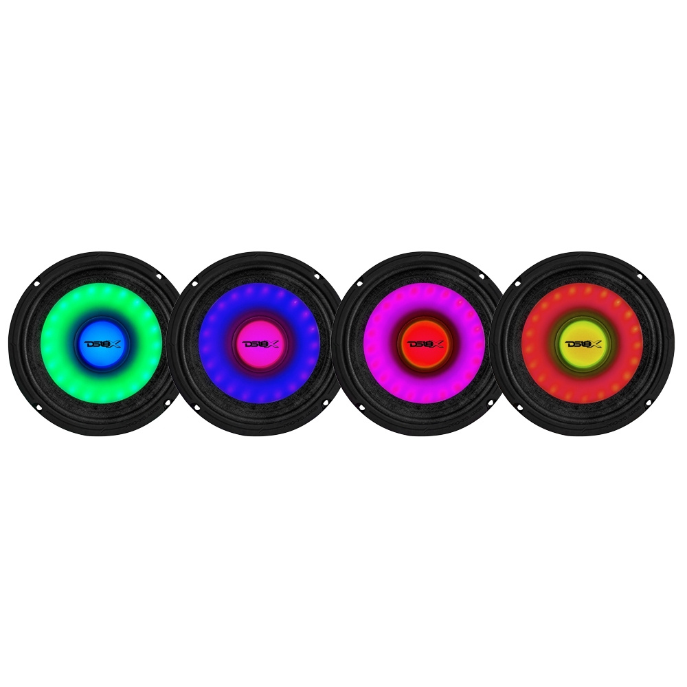4-pakning DS18 PRO-X6.4RGB, 6,5 tommers RGB LED-mellomtonebasser
