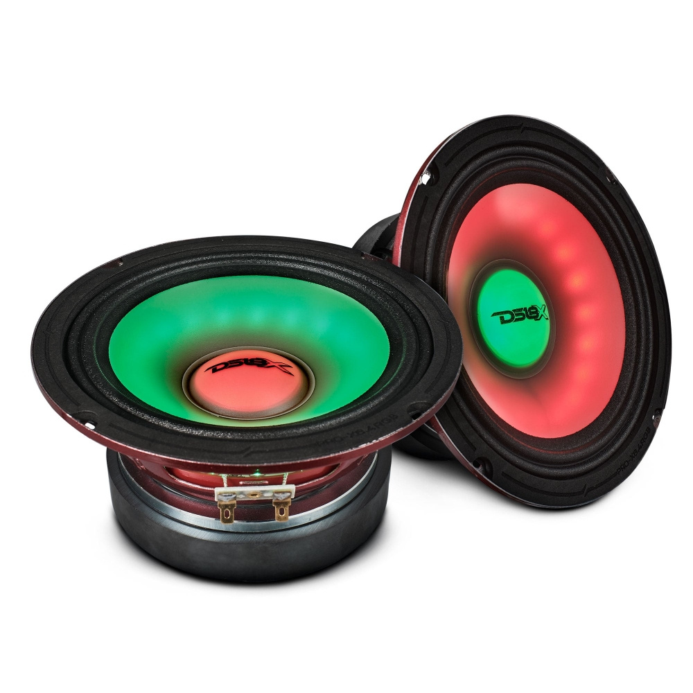 4-pakning DS18 PRO-X6.4RGB, 6,5 tommers RGB LED-mellomtonebasser