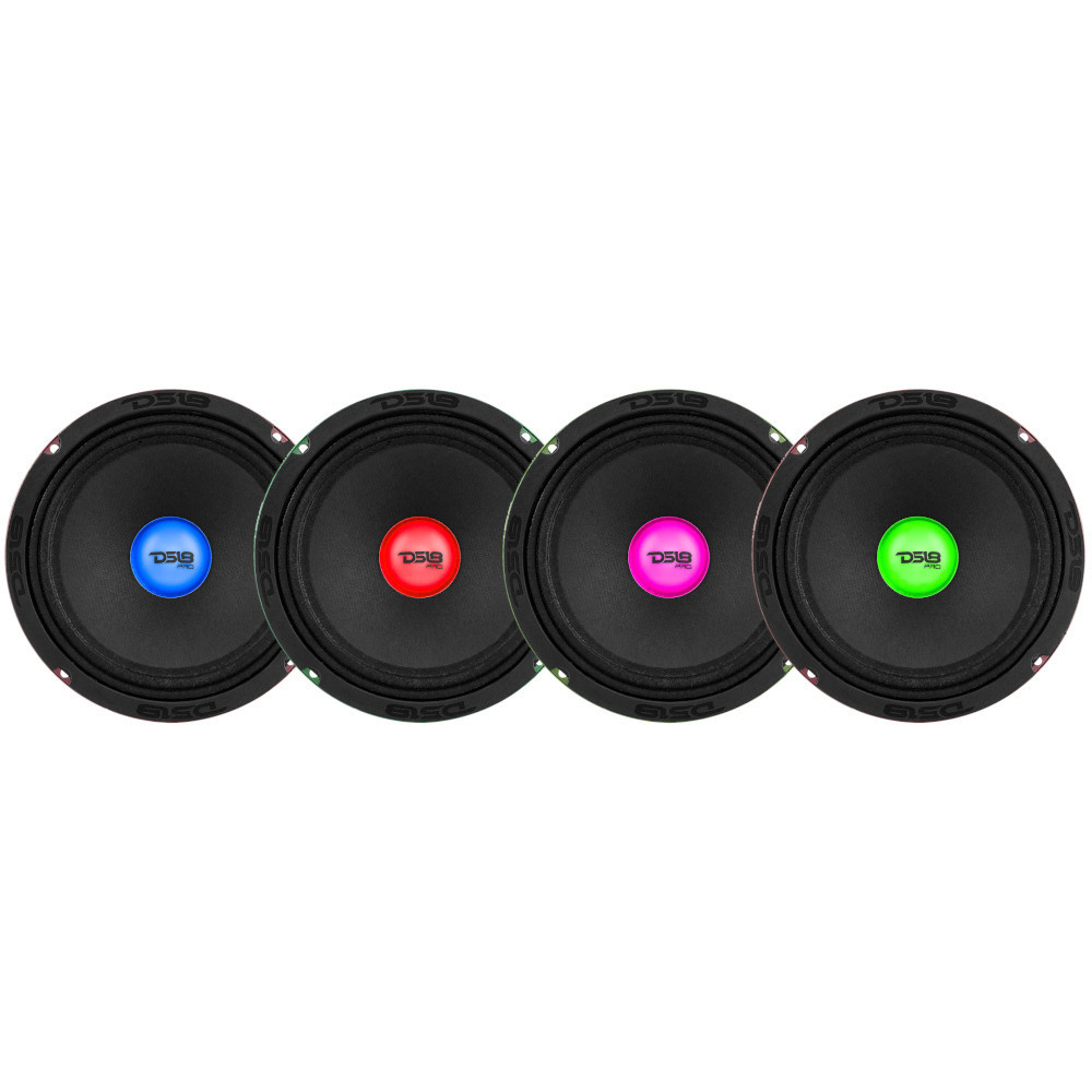 4-pakke DS18 PRO-X8.4RGBCAP, 8 tommers midbass med RGB LED-belysning