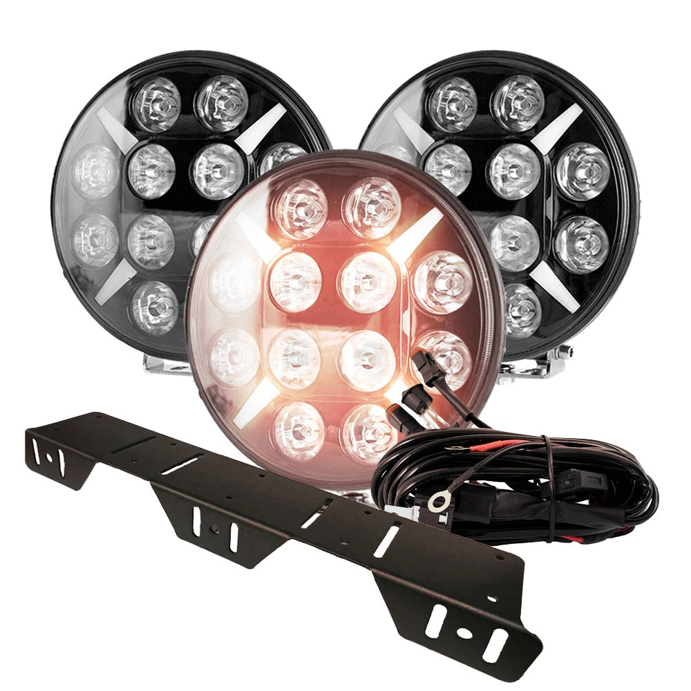 NIZLED Ekstralyssett 3-pack R120DRL, 120W, med feste og kabelstamme