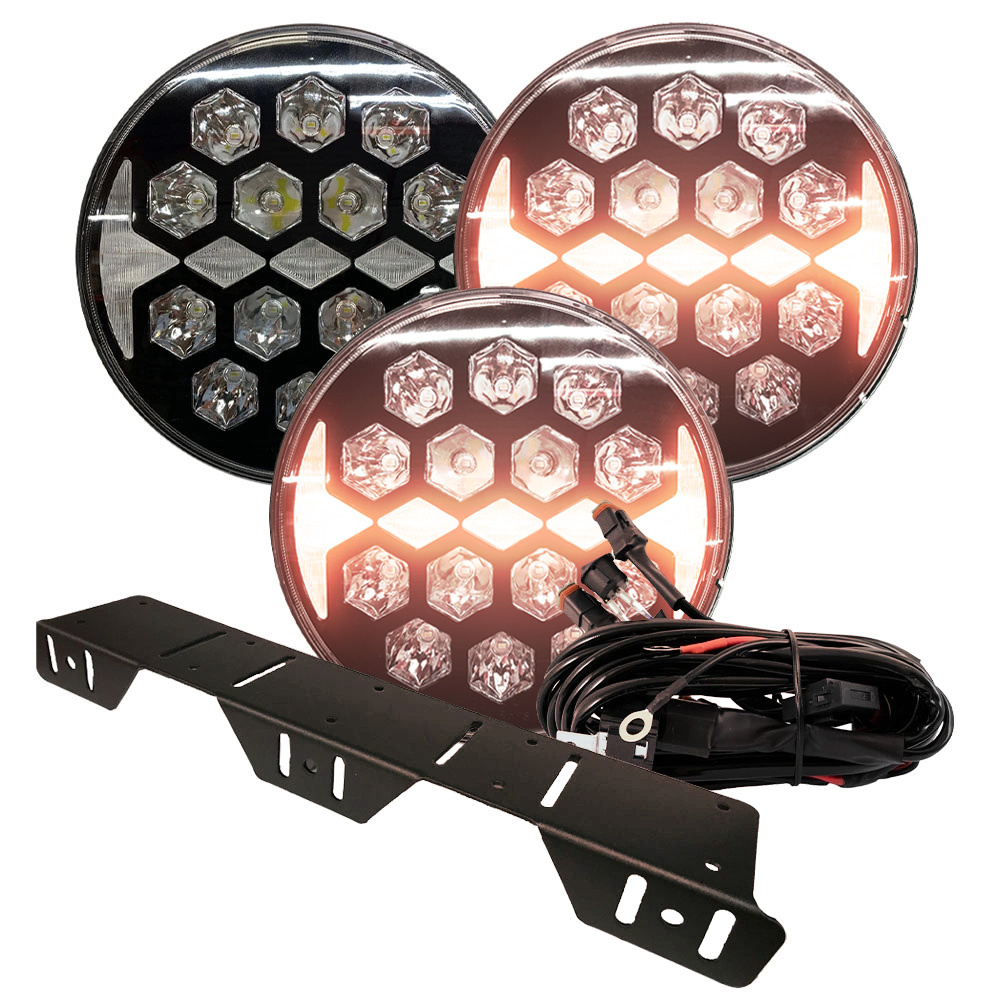 NIZLED Ekstralyssett 3-pack R140DRL, 140W med feste og kabelstamme