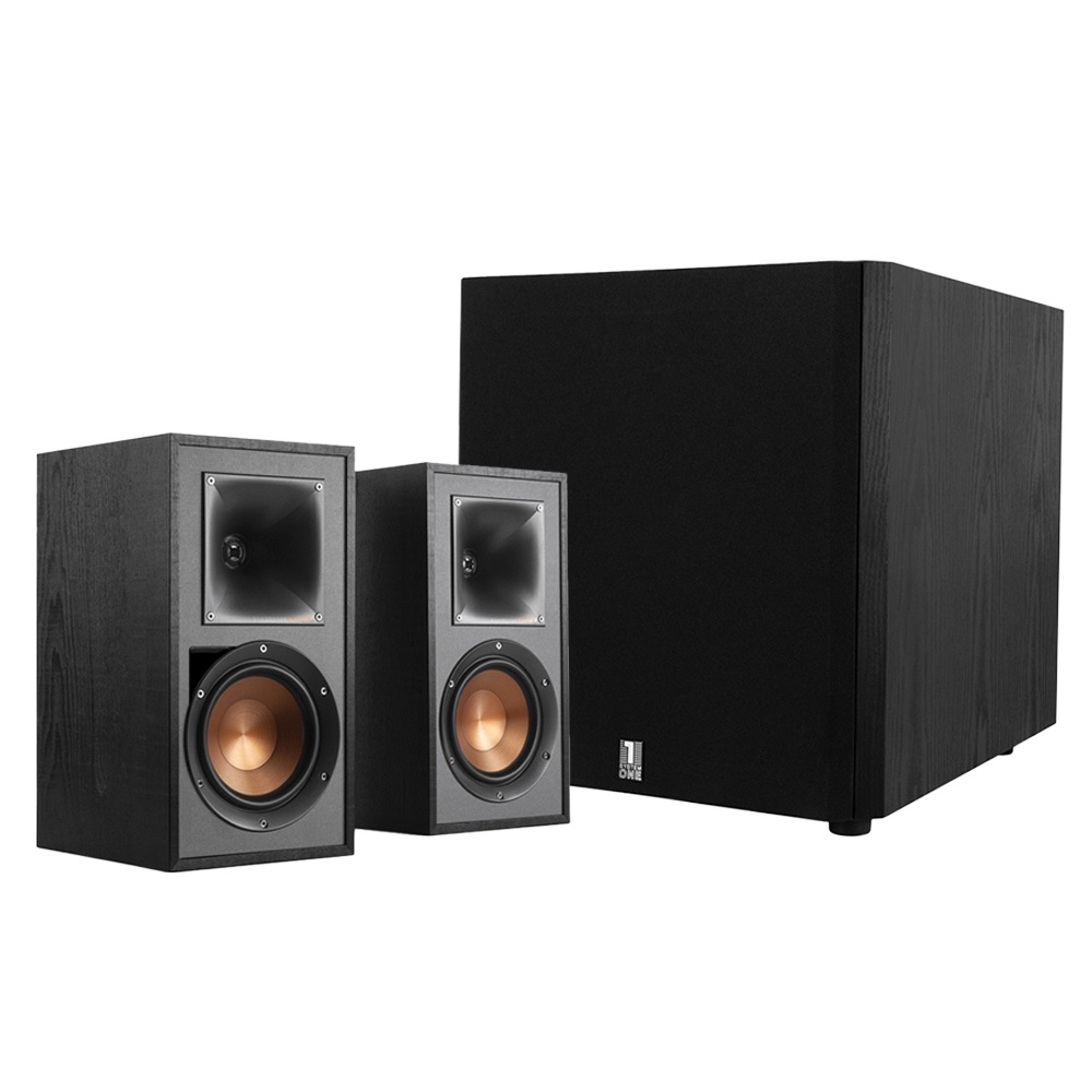 Klipsch R-51PM & System One W120 högtalarpaket 2.1, svart