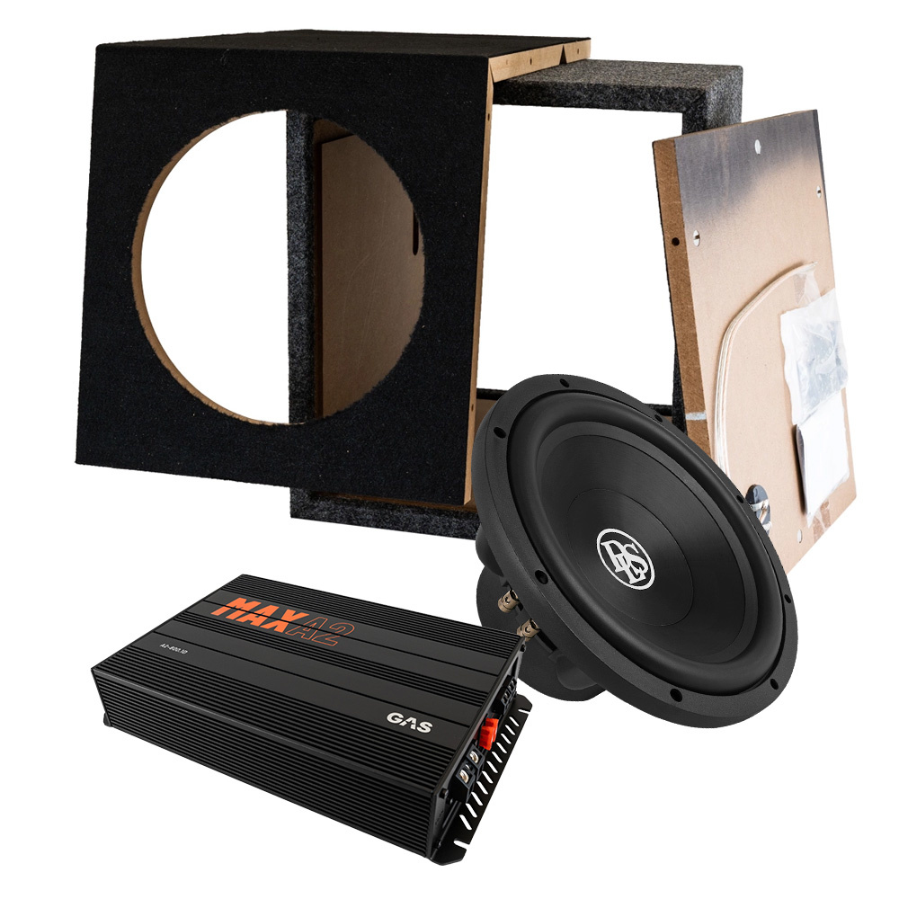 DLS Reference RCW12.D2 i kasse med GAS MAX A2-800.1D, basspakke i byggesett