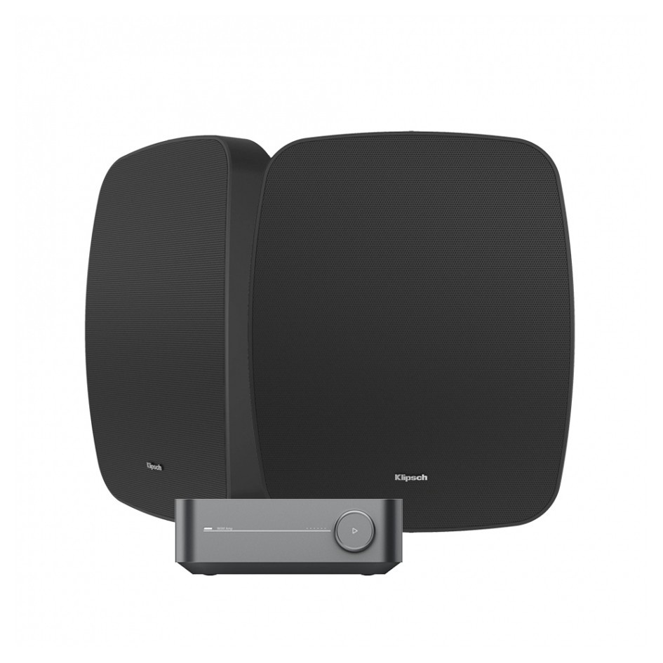 Wiim Amp Pro med Klipsch RSM-650, utendørspakke i svart