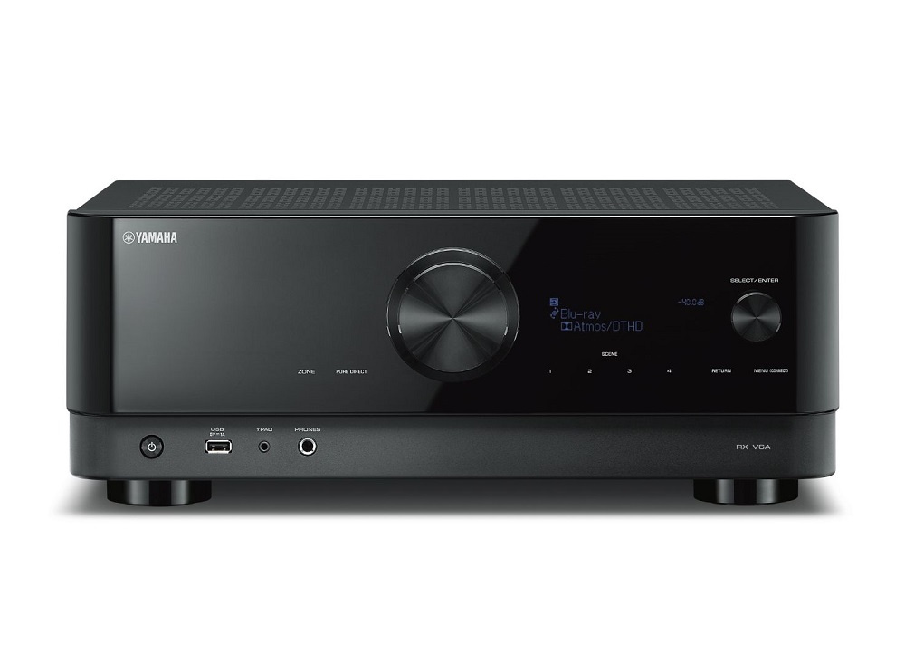 Yamaha RX-V6A & DLS Flatbox D-One 5.0 hemmabiopaket, pianosvart