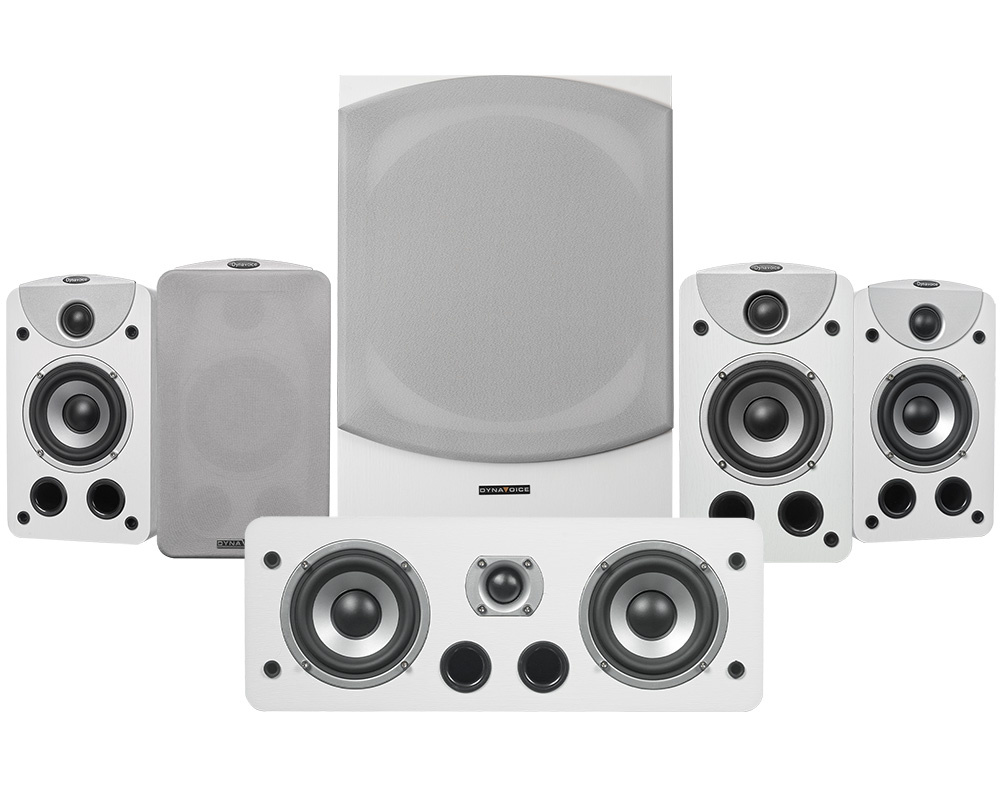 Dynavoice Magic S-4 EX Høyttalerpakke 5.1 med Magic MW10, vit