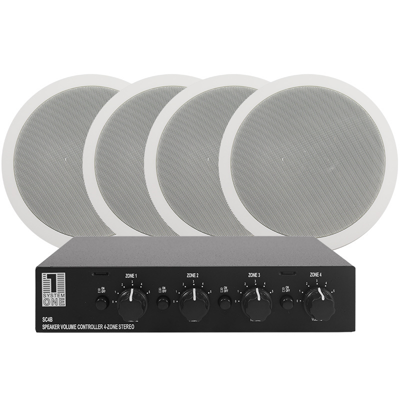 2 par System One IC820-høyttalere og SC4B-høyttalerutveksler