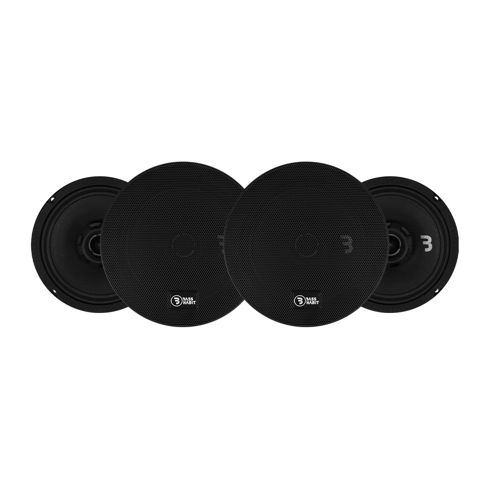 4-pakke Bass Habit SPL Elite SE165CX, 6,5 tommers koaksialhøyttalere