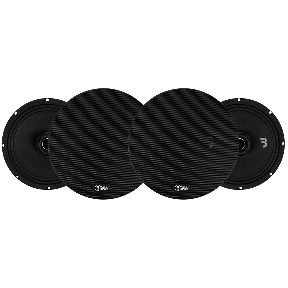 4-pakke Bass Habit SPL Elite SE200CX, 8 tommers koaksialhøyttaler