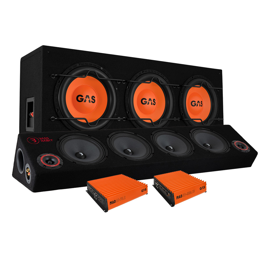 GAS MAD B1-310 basspakke & Play SPL84 raggarplanke med forsterker
