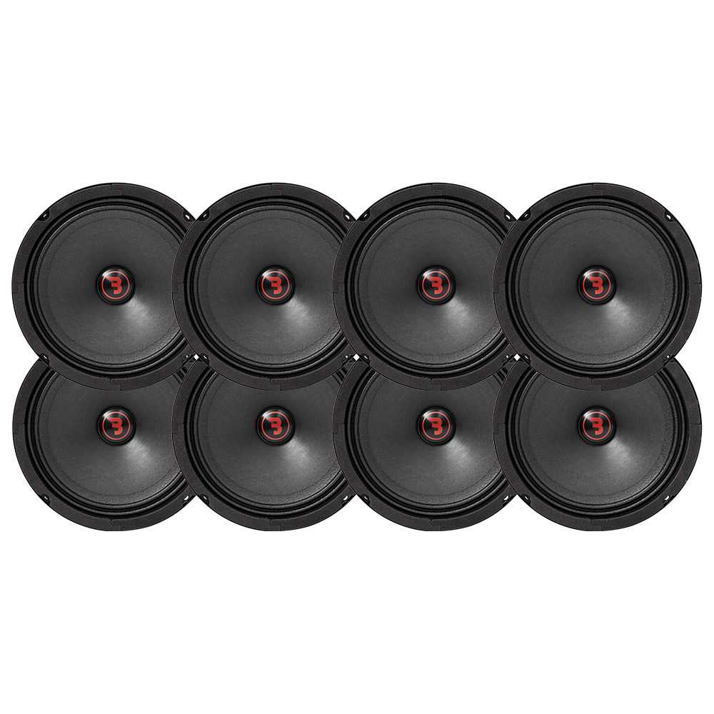 8-pakning Bass Habit Rebel SR165M, 6,5 tommers mellomtoner