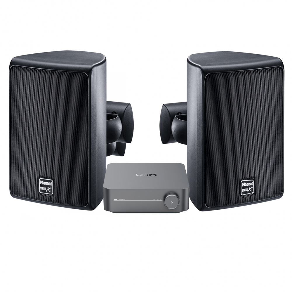 WiiM Amp & Magnat Symbol X-160 Utendørshøyttalere Svart