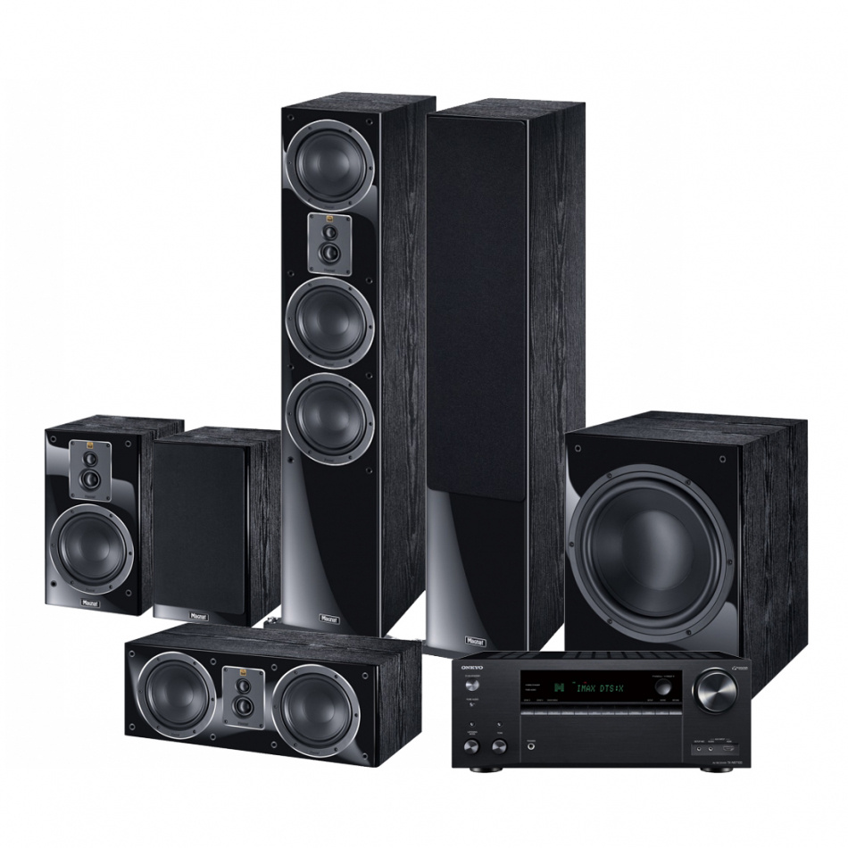 Onkyo TX-NR7100 & Magnat Signature S507 5.1 hemmabiopaket, svart