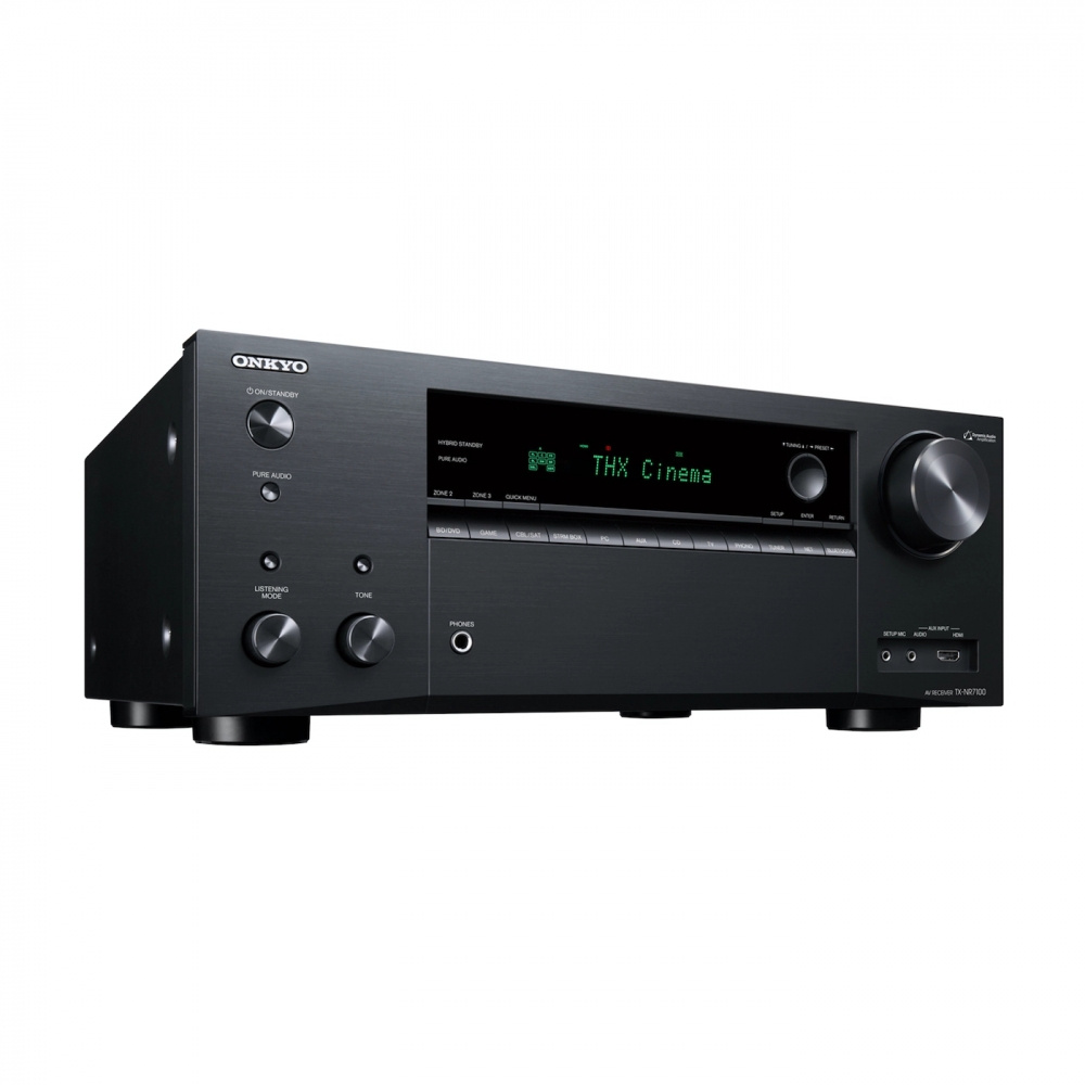 Onkyo TX-NR7100 med Dynavoice Challenger M-105 5.0 hjemmekinopakke, svart
