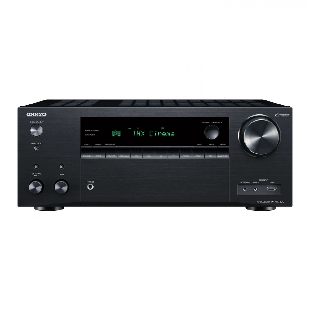 Onkyo TX-NR7100 med Dynavoice Challenger M-105 5.0 hjemmekinopakke, svart