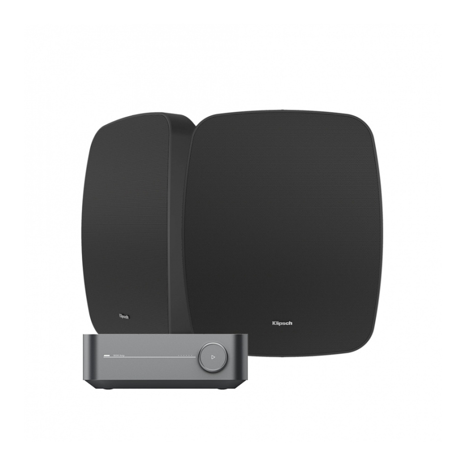 Klipsch RSM-525 i svart med Wiim Amp, utendørspakke