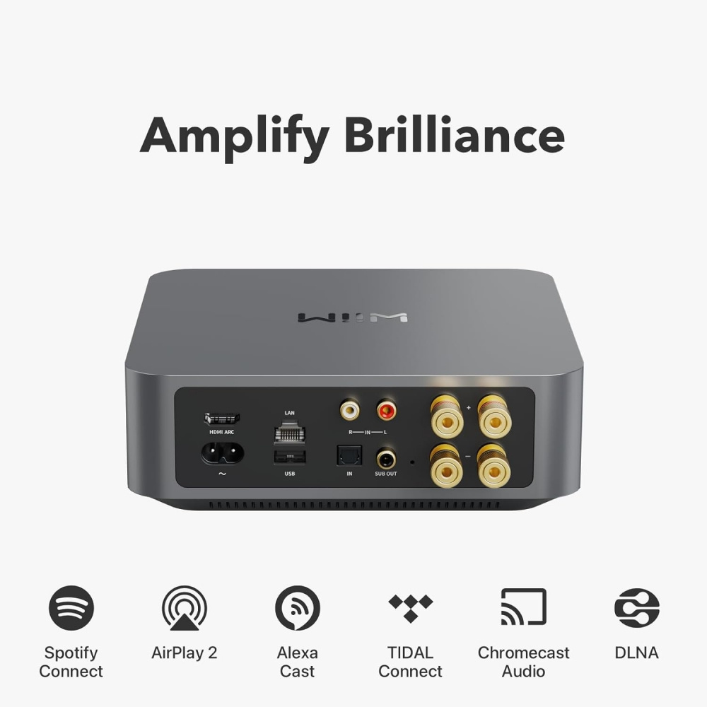Klipsch RSM-525 i svart med Wiim Amp, utendørspakke