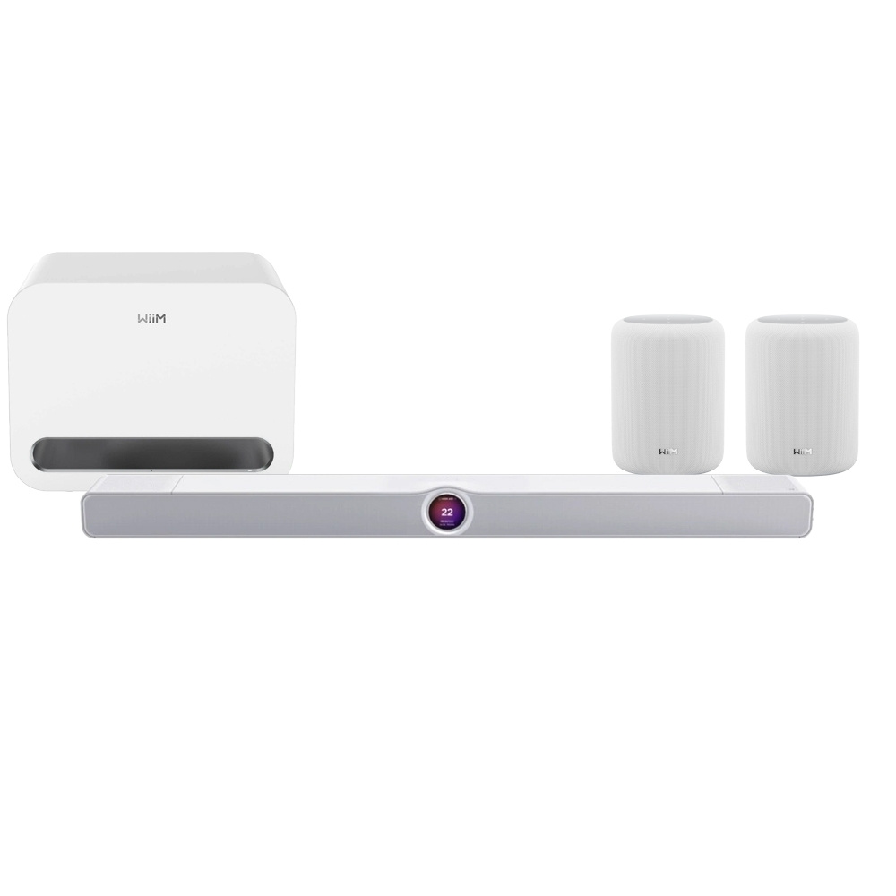 WiiM Bar surroundpakke med WiiM Sub Pro og Sound Lite, hvit
